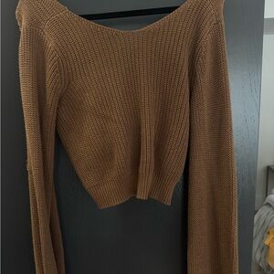 Lulu's Warm Tan V-Neck Sweater